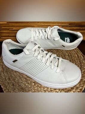 Roots White Leather Men's Perforated Sneakers